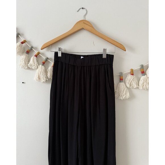 & Other Stories Black Pull On Wide Leg Crop Pant Baggy Casual Minimalist Basic 2 - Picture 3 of 8